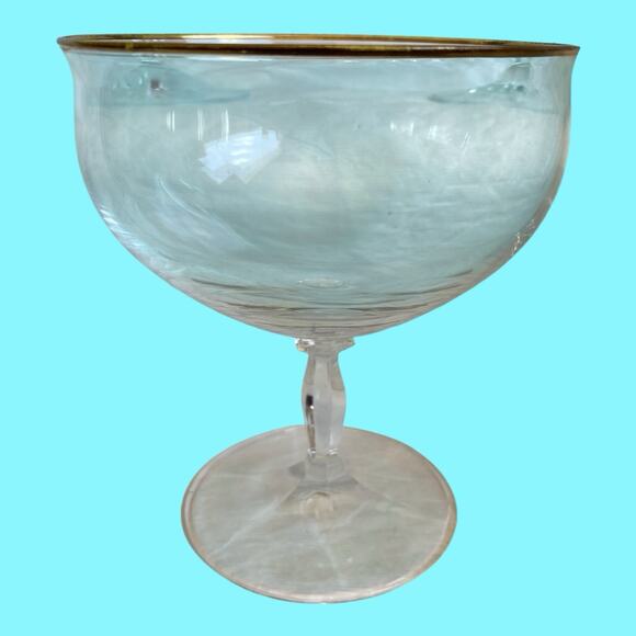 Christopher Stuart Talia Gold Rim Margarita Sherbert Glasses 5” Set Of 4 - Picture 2 of 10